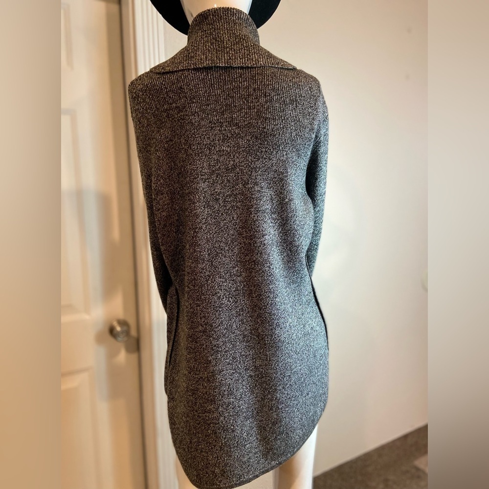 Calvin Klein~Oversized Cowl Neck Knit Pullover Sweater~Black & White~Size L - Picture 12 of 14